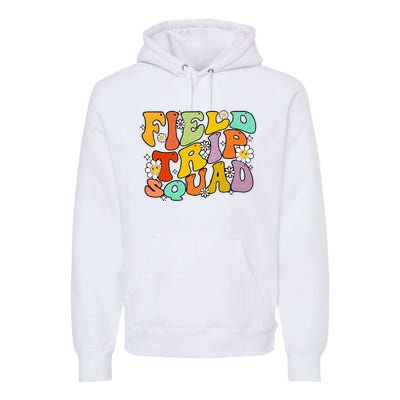 Field Trip Squad Hippie Kids Retro Groovy Field Day Teachers Premium Hoodie