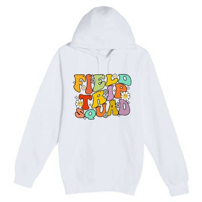 Field Trip Squad Hippie Kids Retro Groovy Field Day Teachers Premium Pullover Hoodie