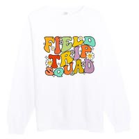 Field Trip Squad Hippie Kids Retro Groovy Field Day Teachers Premium Crewneck Sweatshirt