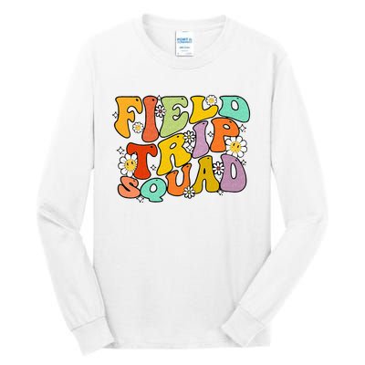 Field Trip Squad Hippie Kids Retro Groovy Field Day Teachers Tall Long Sleeve T-Shirt