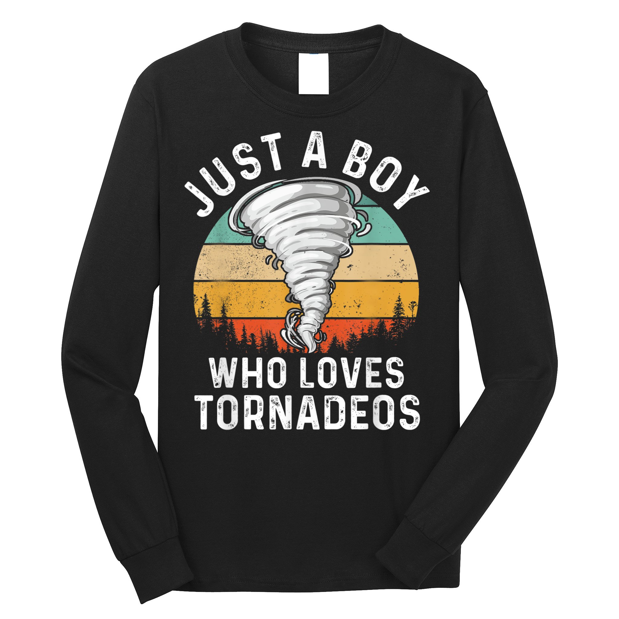 Funny Tornado Storm Chasing Twister Hurricane Boys Long Sleeve Shirt