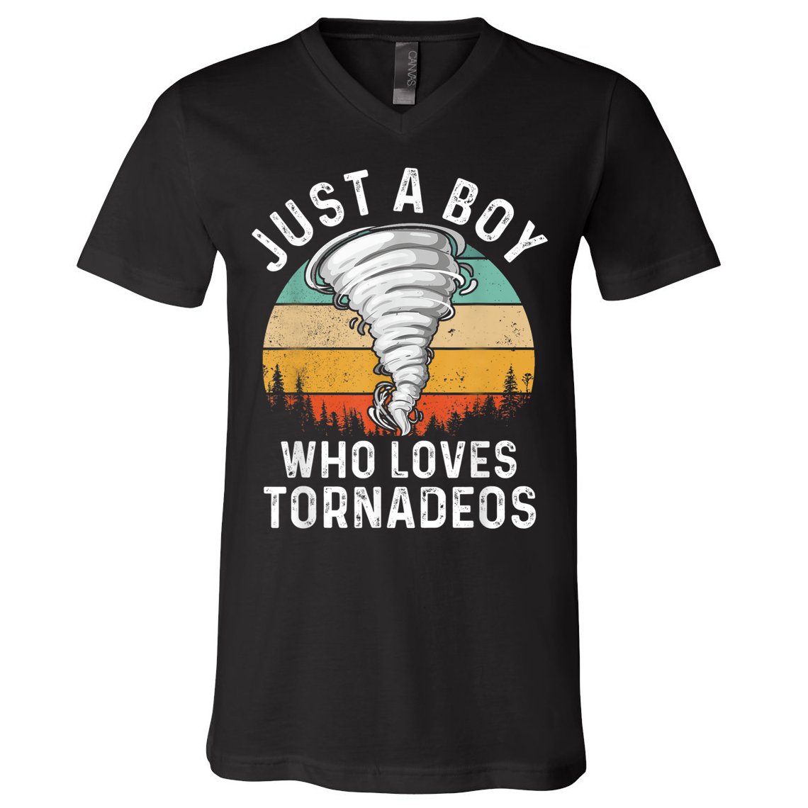 Funny Tornado Storm Chasing Twister Hurricane Boys V-Neck T-Shirt