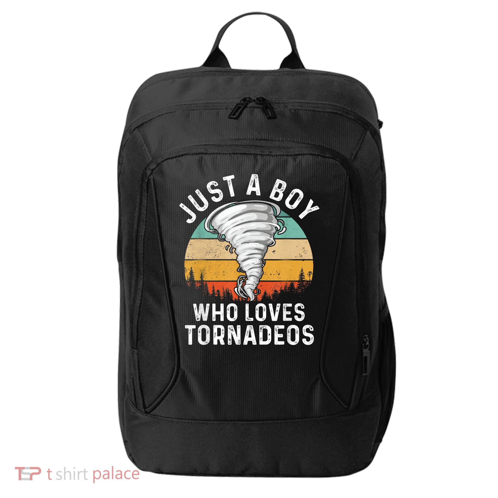 Funny Tornado Storm Chasing Twister Hurricane Boys City Backpack