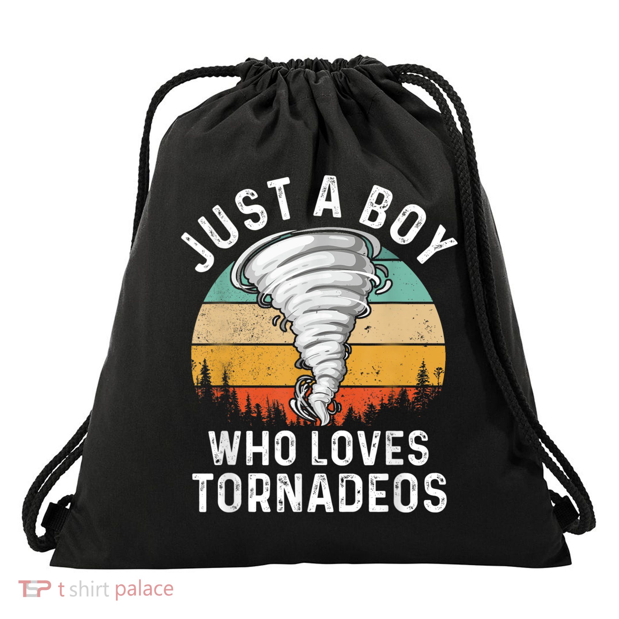 Funny Tornado Storm Chasing Twister Hurricane Boys Drawstring Bag