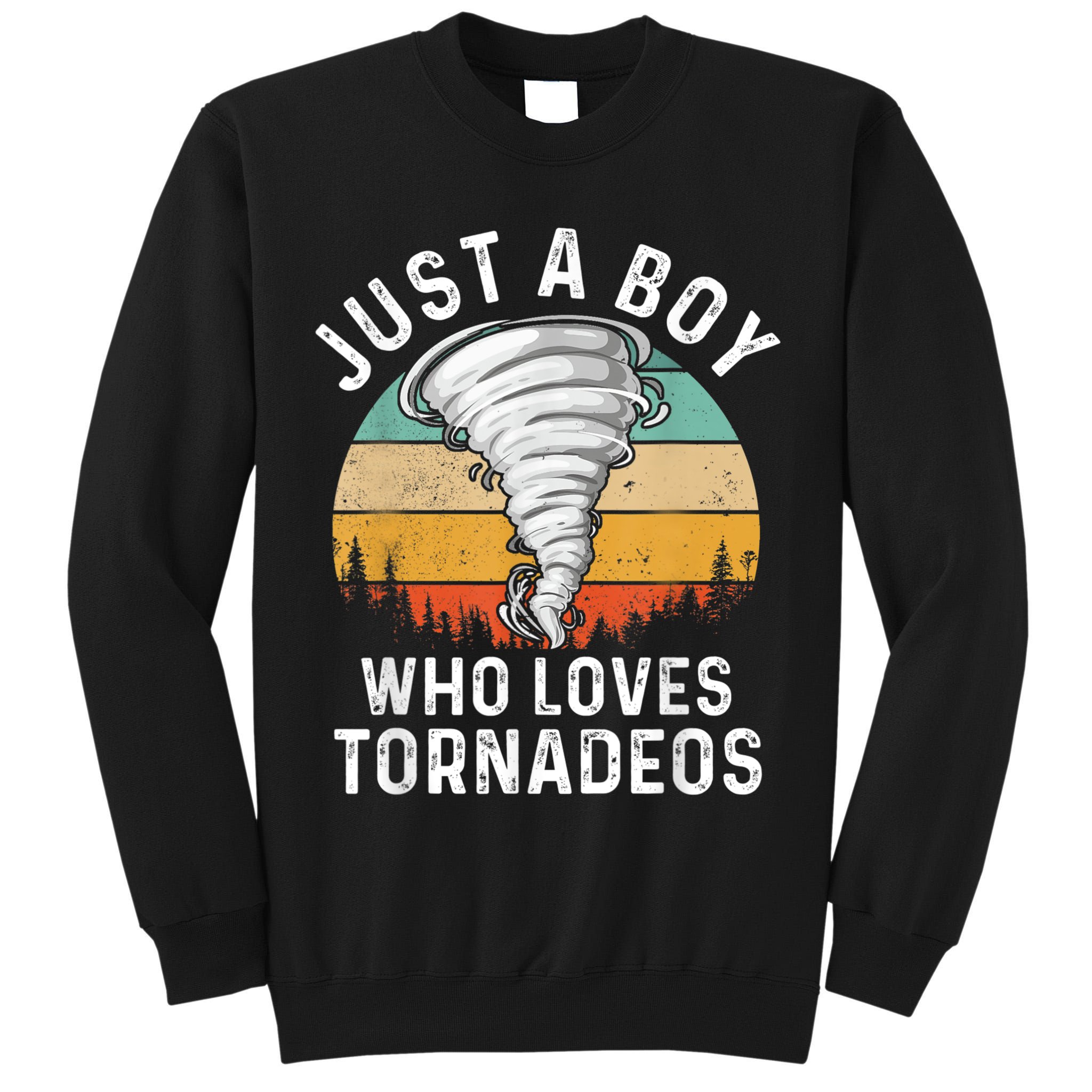 Funny Tornado Storm Chasing Twister Hurricane Boys Tall Sweatshirt