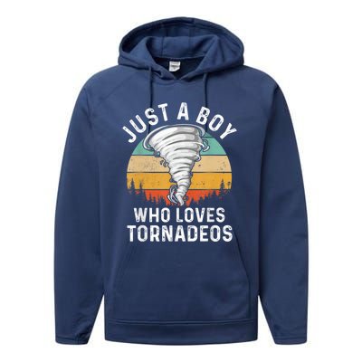 Funny Tornado Storm Chasing Twister Hurricane Boys Performance Fleece Hoodie