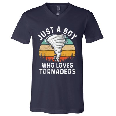 Funny Tornado Storm Chasing Twister Hurricane Boys V-Neck T-Shirt