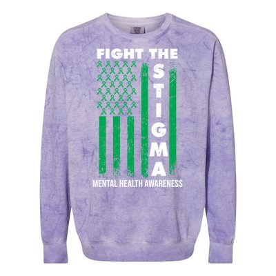 Fight The Stigma Tal Health Awareness Gift Colorblast Crewneck Sweatshirt