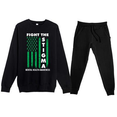 Fight The Stigma Tal Health Awareness Gift Premium Crewneck Sweatsuit Set