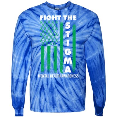 Fight The Stigma Tal Health Awareness Gift Tie-Dye Long Sleeve Shirt