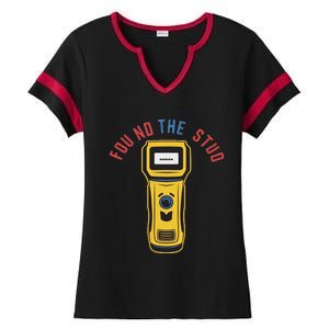 Found The Stud Funny For Women Electritian Plumber Ladies Halftime Notch Neck Tee