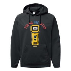 Found The Stud Funny For Women Electritian Plumber Performance Fleece Hoodie