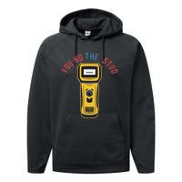 Found The Stud Funny For Women Electritian Plumber Performance Fleece Hoodie