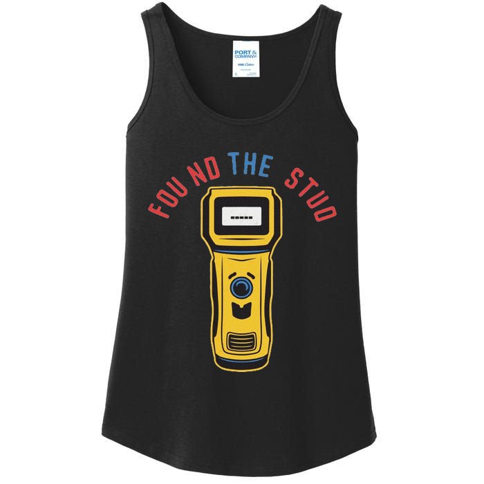 Found The Stud Funny For Women Electritian Plumber Ladies Essential Tank