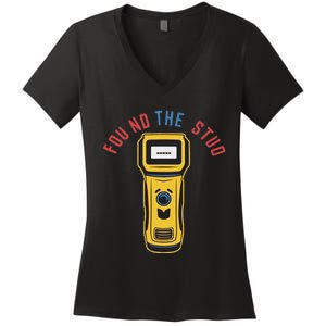 Found The Stud Funny For Women Electritian Plumber Women's V-Neck T-Shirt