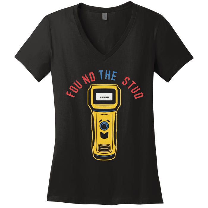 Found The Stud Funny For Women Electritian Plumber Women's V-Neck T-Shirt