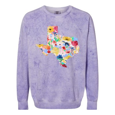 Flower Texas State Floral Design Colorblast Crewneck Sweatshirt