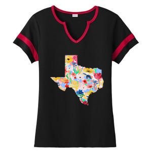 Flower Texas State Floral Design Ladies Halftime Notch Neck Tee