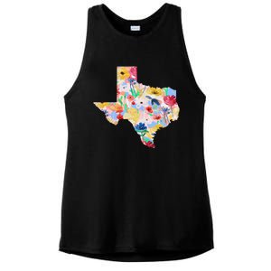 Flower Texas State Floral Design Ladies PosiCharge Tri-Blend Wicking Tank