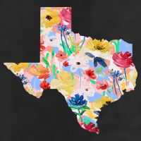 Flower Texas State Floral Design Garment-Dyed Fleece Hoodie