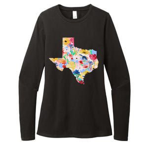 Flower Texas State Floral Design Womens CVC Long Sleeve Shirt