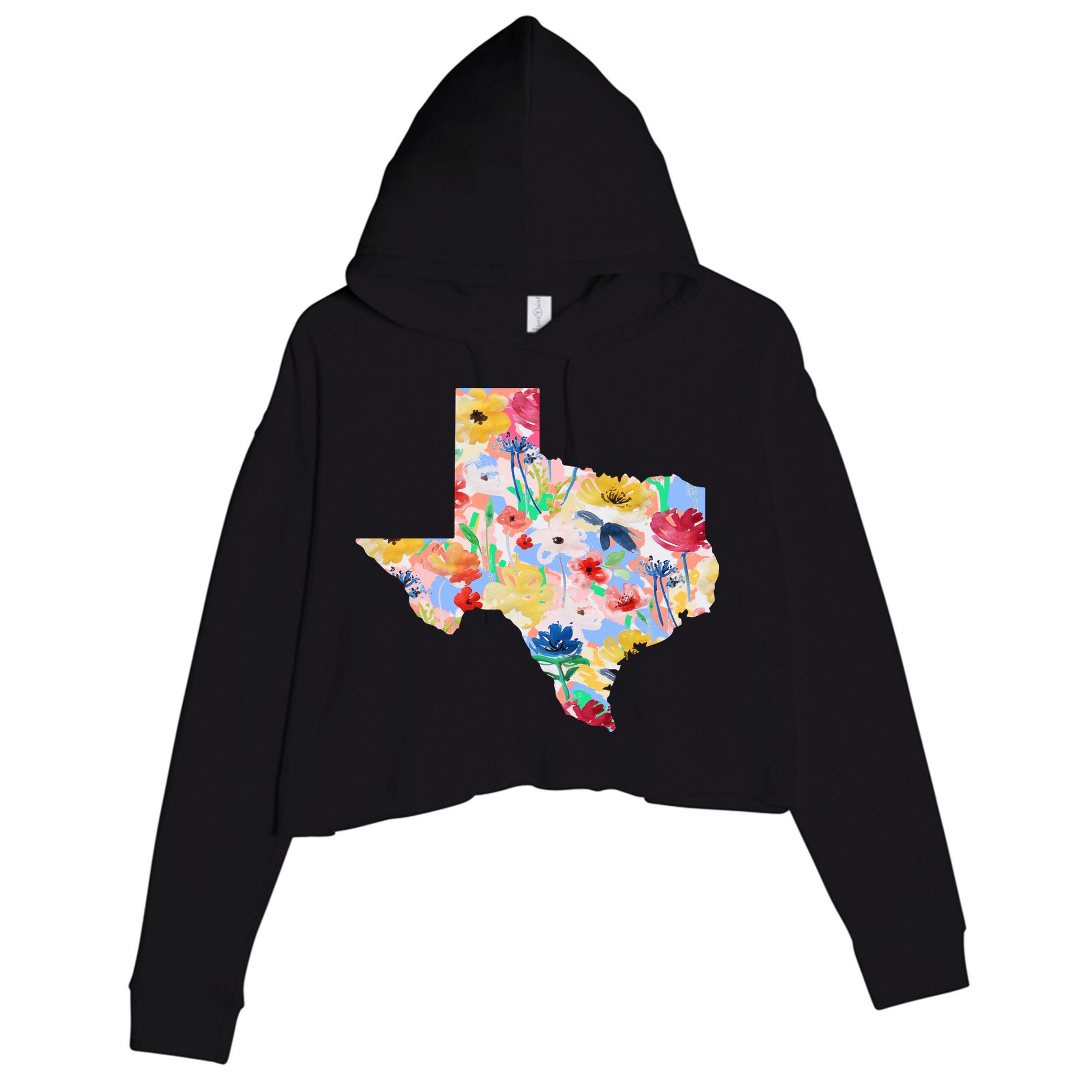 Flower Texas State Floral Design Crop Fleece Hoodie