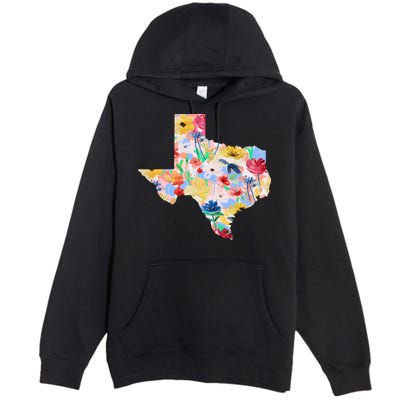 Flower Texas State Floral Design Premium Pullover Hoodie