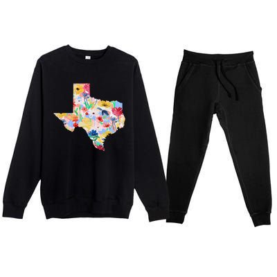 Flower Texas State Floral Design Premium Crewneck Sweatsuit Set