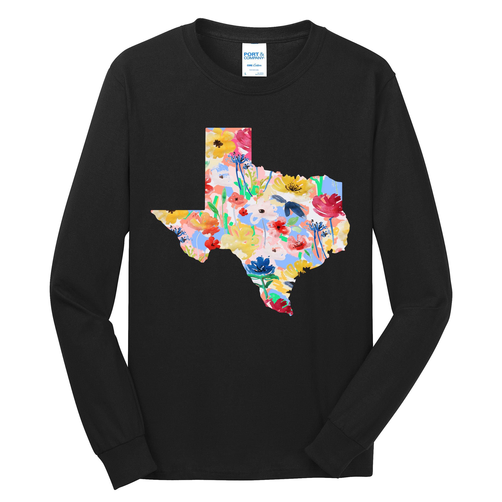 Flower Texas State Floral Design Tall Long Sleeve T-Shirt