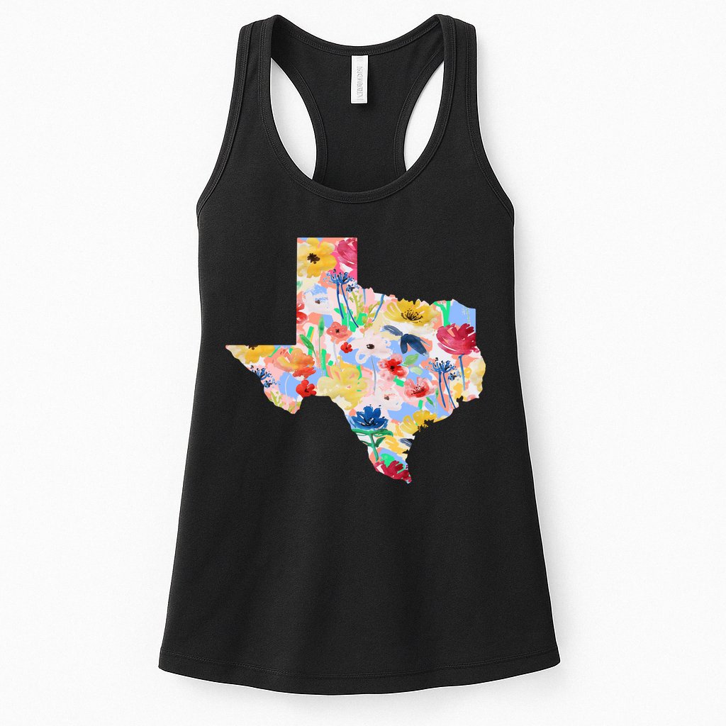 Flower Texas State Floral Design Womens Tank Top