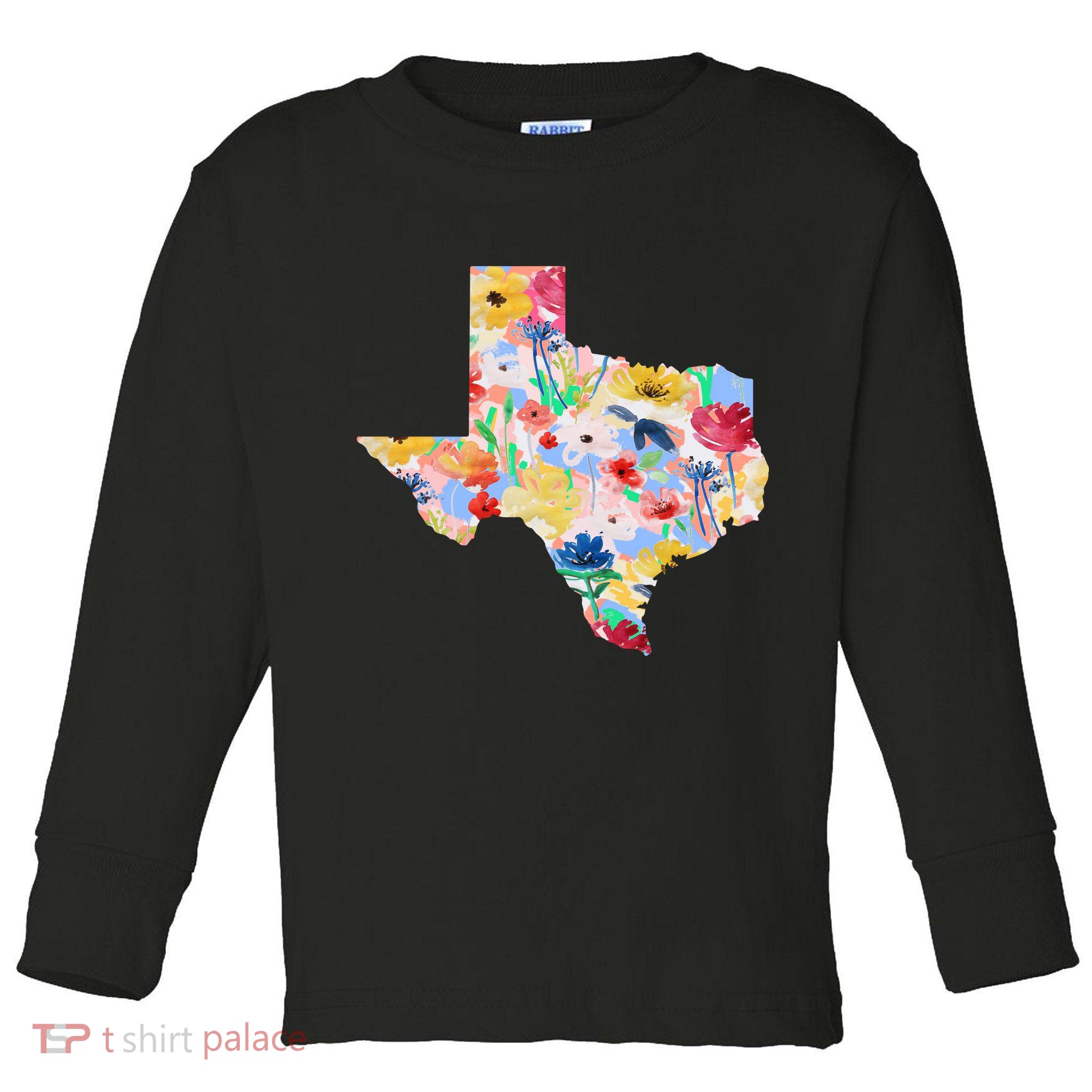 Flower Texas State Floral Design Toddler Long Sleeve Shirt