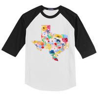 Flower Texas State Floral Design Kids Colorblock Raglan Jersey