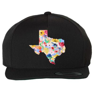 Flower Texas State Floral Design Wool Snapback Cap