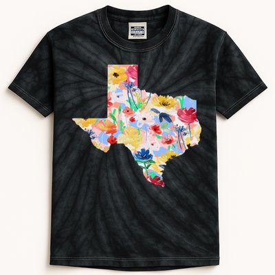 Flower Texas State Floral Design Kids Tie-Dye T-Shirt