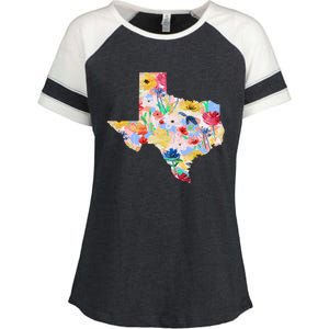 Flower Texas State Floral Design Enza Ladies Jersey Colorblock Tee