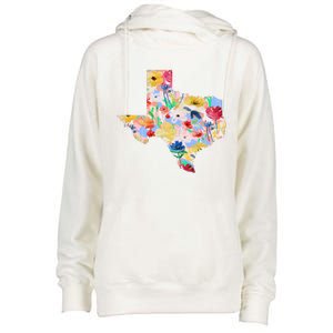 Flower Texas State Floral Design Womens Funnel Neck Pullover Hood