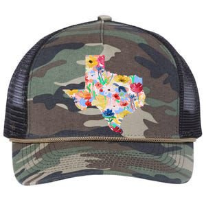 Flower Texas State Floral Design Retro Rope Trucker Hat Cap