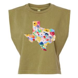 Flower Texas State Floral Design Garment-Dyed Women's Muscle Tee