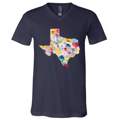 Flower Texas State Floral Design V-Neck T-Shirt