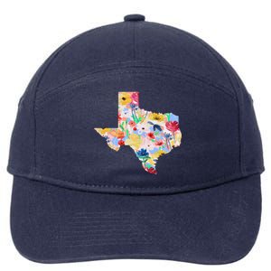 Flower Texas State Floral Design 7-Panel Snapback Hat