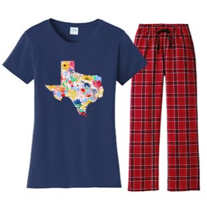 Flower Texas State Floral Design Women's Flannel Pajama Set