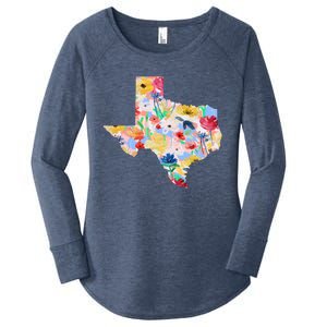 Flower Texas State Floral Design Women's Perfect Tri Tunic Long Sleeve Shirt