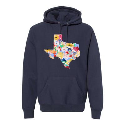 Flower Texas State Floral Design Premium Hoodie