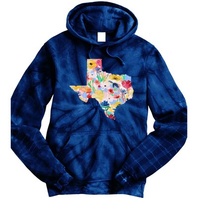 Flower Texas State Floral Design Tie Dye Hoodie