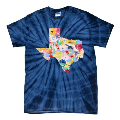 Flower Texas State Floral Design Tie-Dye T-Shirt