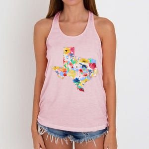 Flower Texas State Floral Design Women's Knotted Racerback Tank