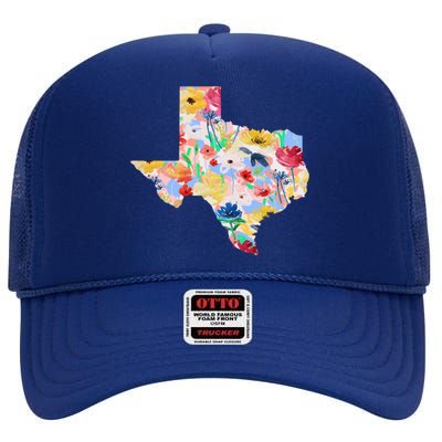 Flower Texas State Floral Design High Crown Mesh Back Trucker Hat