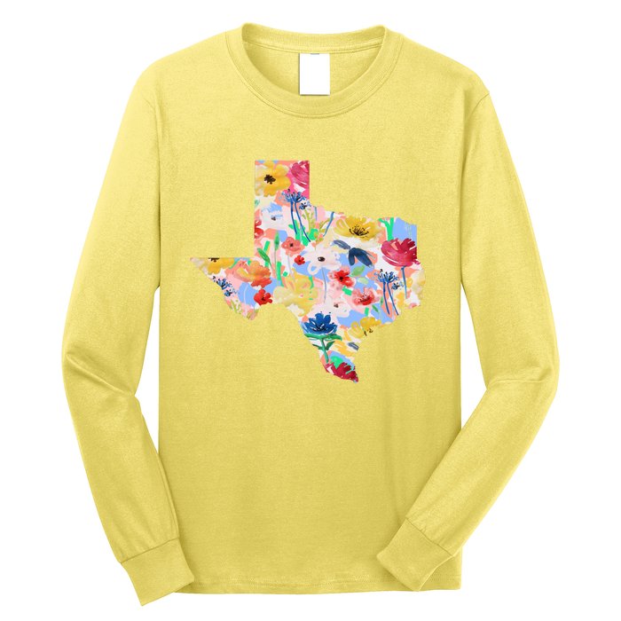 Flower Texas State Floral Design Long Sleeve Shirt