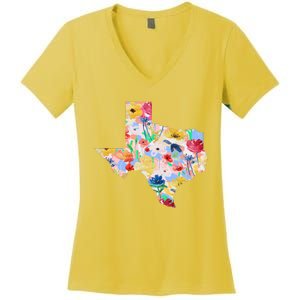 Flower Texas State Floral Design Women's V-Neck T-Shirt