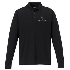 Fight The Stigma Tal Health Awareness Month Gift Performance Long Sleeve Polo